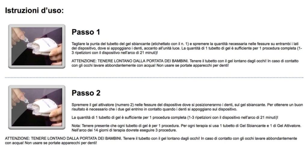 ISTRUZIONI D'USO IONIC WHITE ISTRUZIONI D'USO IONIC WHITE