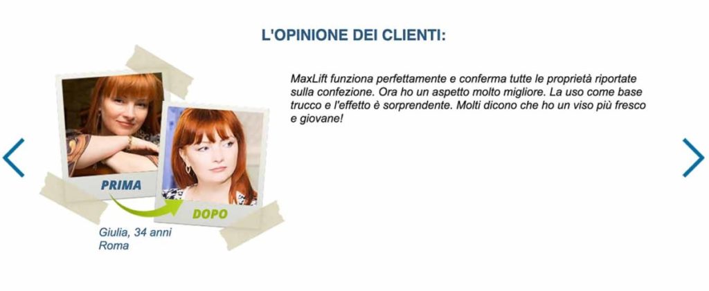 Max lift l'opinione dei clienti Max lift l'opinione dei clienti