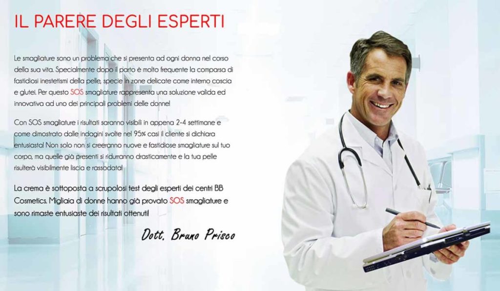 parere medico del dott. Bruno Prisco su sos smagliature parere medico del dott. Bruno Prisco