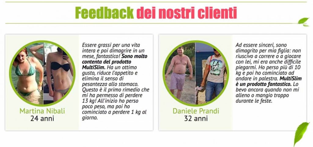 Opinioni clienti Multislim Opinioni clienti Multislim