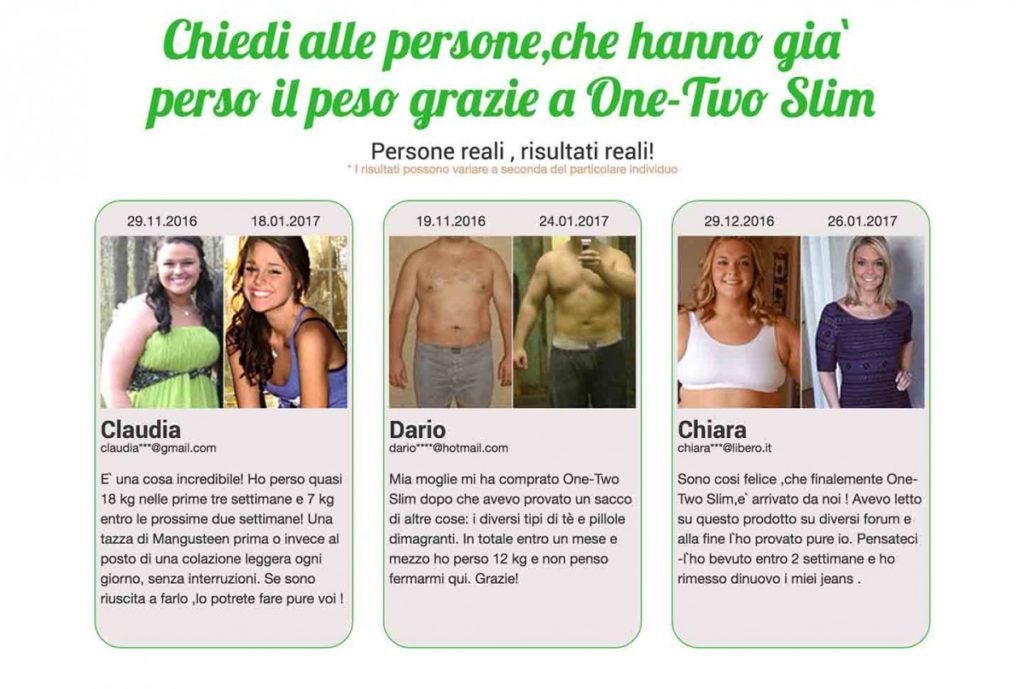 Opinioni one two slim Opinioni one two slim