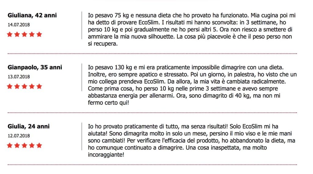 Commenti Su Ecoslim