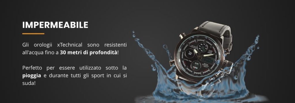 xtechinical orologio resistente all'acqua